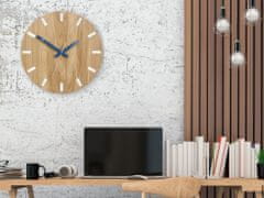 ModernClock Nástenné hodiny Simple Oak hnedo-modré