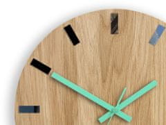 ModernClock Nástenné hodiny Simple-W hnedo-modré