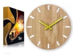 ModernClock Nástenné hodiny Simple Oak hnedo-žlté