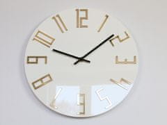 ModernClock Nástenné hodiny Slim Gold biele