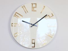 ModernClock Nástenné hodiny Slim Gold biele