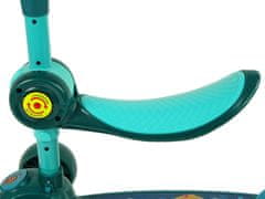 Lean-toys Trojkolesový skúter Balance sedlo Zelená hudba Diódy Lion
