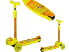 Lean-toys Trojkolka Balance Scooter Svetelné kolesá Žltá veverička