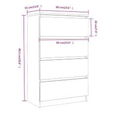 Petromila vidaXL Komoda údený dub 60x35x98,5 cm spracované drevo