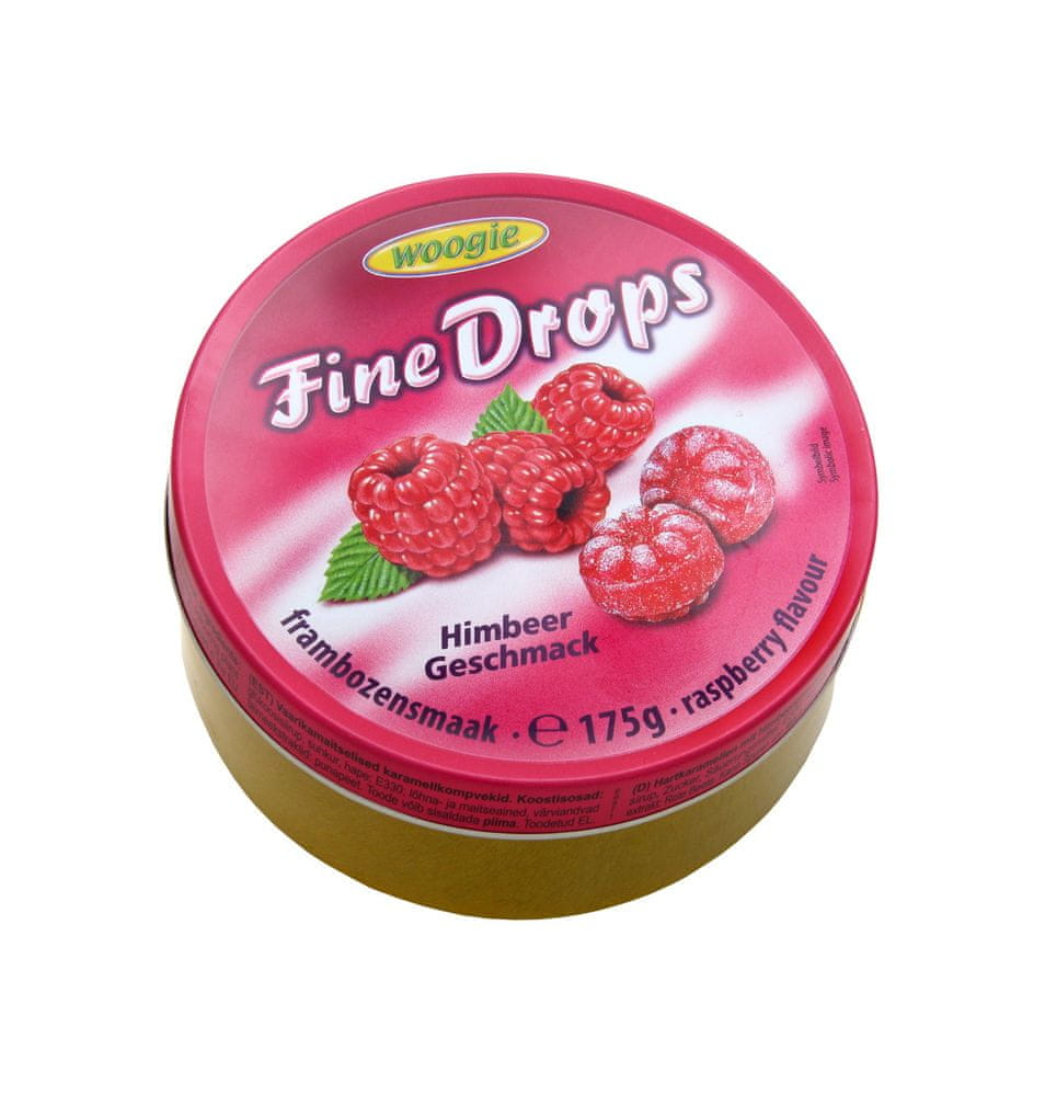 Woogie Fine Drops s príchuťou maliny 175g