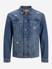 Jack&Jones Modrá rifľová bunda s potrhaným efektom Jack & Jones Jean S