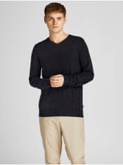 Jack&Jones Čierny basic sveter Jack & Jones Emil S