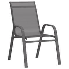 Petromila vidaXL Stohovateľné záhradné stoličky 6 ks sivé textilénová látka