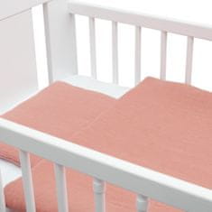 NEW BABY Mušelínový set do postieľky s výplňou 100x70 cm ružový