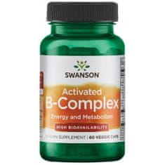 Swanson Activated B-Complex, Aktívna koenzýmová forma Vitamínov B, 60 rastlinných kapsúl