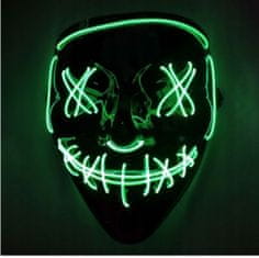 Korbi Plastová svietiaca maska LED, Purge, zelená