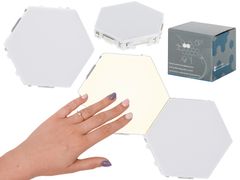 Ikonka LED modulárne dotykové nástenné svietidlo 3ks teplá biela