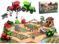 Ikonka Poľnohospodársky dom so zvieratami a strojmi 49ks.