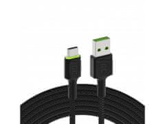 Green Cell Green Cell KABGC13 rýchlonabíjací kábel Ray USB-A - USB-C zelený LED 200 cm