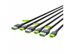 Green Cell KABGCSET03 set 3 rýchlonabíjacích káblov Ray USB-C 200 cm zelená LED