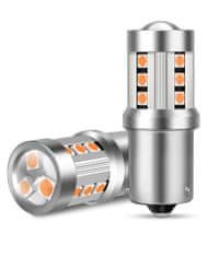 SEFIS LED žiarovka PY21W BAU15S 15SMD 3,5W oranžová