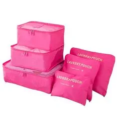 Northix Súprava organizéra na cestovné tašky - Tmavo ružová 
