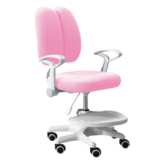 KONDELA Rastúci stoličky s podnožou a trakmi, ružová / biela, ANAIS
