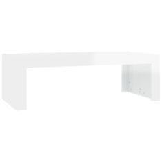 Vidaxl Konferenčný stolík lesklý biely 110x50x35 cm drevotrieska
