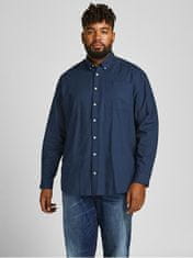 Jack&Jones Plus Pánska košeľa JJEOXFORD Slim Fit 12190444 Navy Blazer (Veľkosť 5XL)