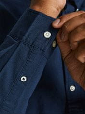 Jack&Jones Plus Pánska košeľa JJEOXFORD Slim Fit 12190444 Navy Blazer (Veľkosť 5XL)