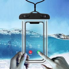 Netscroll Univerzálny vodotesný obal na telefón, vodotesná taška na telefón, vodotesný obal na smartfóny, nepriepustný a odolný, pre sladkú a slanú vodu, ochrana do 30m hĺbky, AquaBag