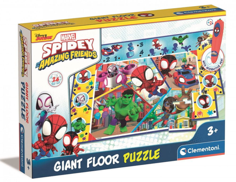 Clementoni MARVEL - Veľké podlahové puzzle s interaktívnym perom