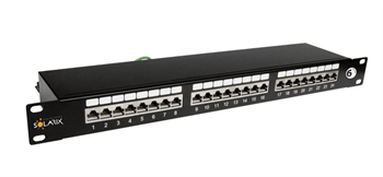 Solarix Patch panel Solarix 24 x RJ45 CAT6 STP čierny 1U SX24-6-STP-BK