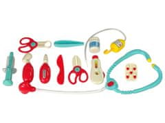 Lean-toys Kufrík pre malého lekára tyrkysový Stetoskop nožnice