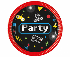 Procos Papierové taniere Gaming Party - 8 ks / 20 cm