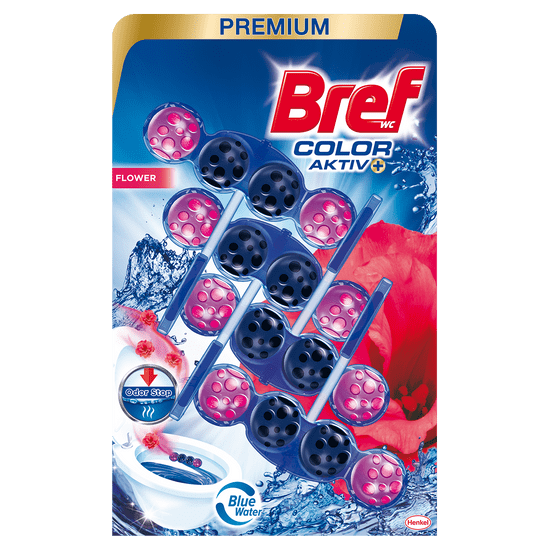 Bref Color Aktiv Flower tuhý WC blok 4x50 g