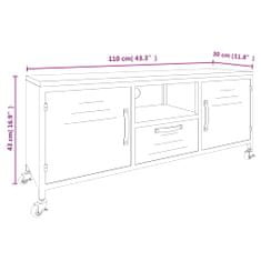 Vidaxl TV skrinka čierna 110x30x43 cm železo a masívna jedľa