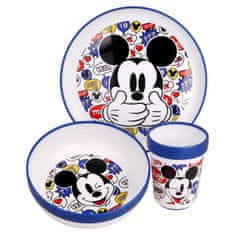 Stor Detský plastový riad MICKEY MOUSE Premium - tanier, miska, pohár, MICRO, 50181