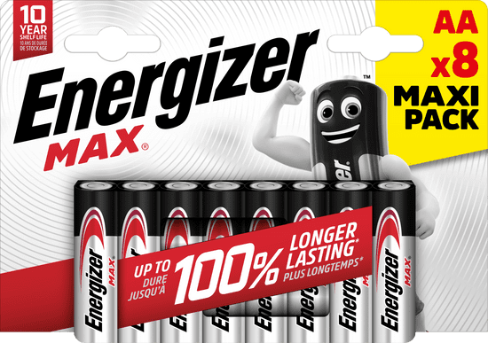 Energizer Max AA alkalické batérie 1,5V 8ks (E303324700)