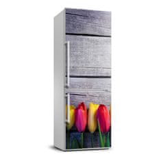 Wallmuralia.sk Foto nálepka na chladničku Farebné tulipány 60x180 cm