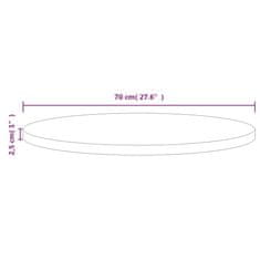 Vidaxl Stolová doska Ø70x2,5 cm masívna borovica