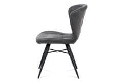Autronic jedálenská stolička, sivá látka vintage, kov čierny mat HC-442 GREY3