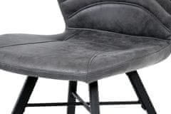 Autronic jedálenská stolička, sivá látka vintage, kov čierny mat HC-442 GREY3