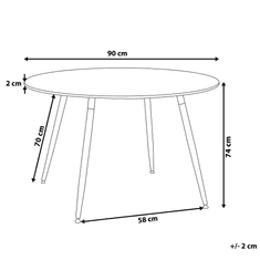 Beliani Jedálenský stôl z kaučuku 90 cm čierny BOVIO