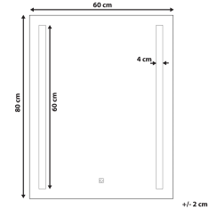 Beliani Obdĺžnikové zrkadlo LED 60 x 80 cm MARTINET