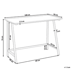 Beliani Písací stôl z tmavého dreva 100 x 50 cm čierny VILSECK