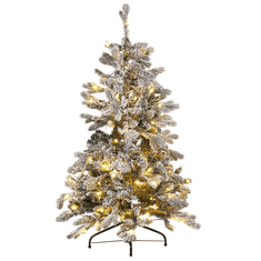 Beliani Zasnežený osvietený vianočný stromček 120 cm biely TATLOW