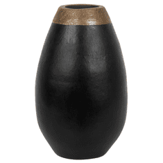 Beliani Dekoratívna keramická váza čierna CORIA