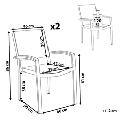 Beliani Záhradné stoličky dva kusy PERETA