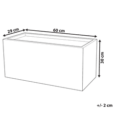 Beliani Kvetináč biely obdĺžnikový 60x29x30cm cm MYRA