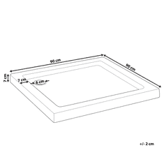 Beliani Sprchová vanička 90 x 90 x 7 biela ESTELI