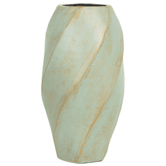 Beliani Dekoratívna keramická váza svetlozelená / zlatá LENTIA