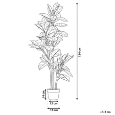 Beliani Umelá rastlina v kvetináči 134 cm FICUS ELASTICA