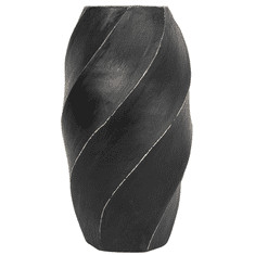 Beliani Dekoratívna keramická váza čierna LENTIA