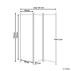 Beliani Paraván 3 dielny 160 x 170 cm biely NARNI